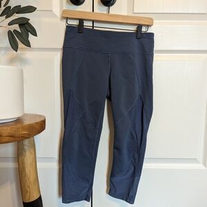 Athleta Sonar Mesh Cropped Leggings Womens Blue Athletic Stretch Pants Size S